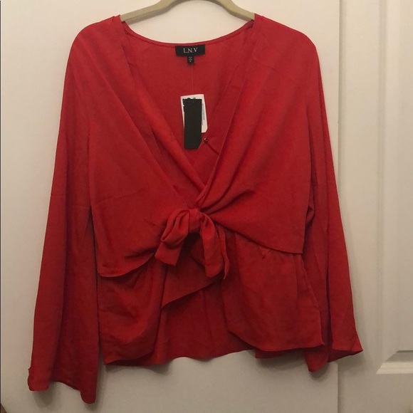 Beautiful red flowy top - Picture 2 of 5